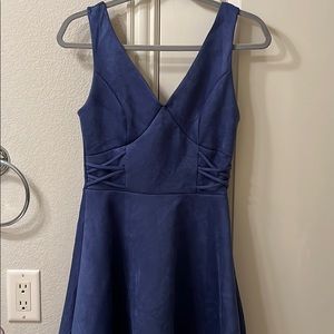 Blue Suede Skater Dress